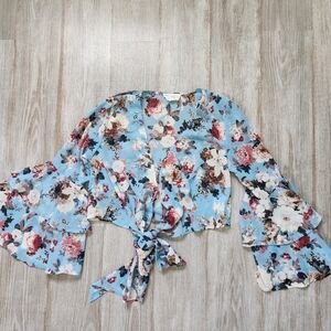 Floral Blue Women's Top